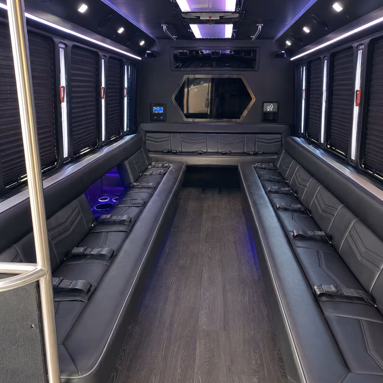 Riverside Bachelor & Bachelorette Transportation party bus exterior