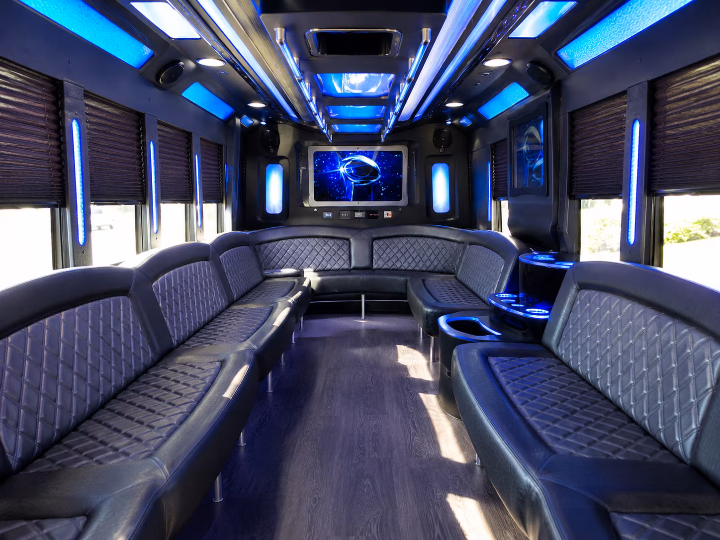 Riverside Birthday, Sweet 16, & Quinceañera Transportation party bus exterior