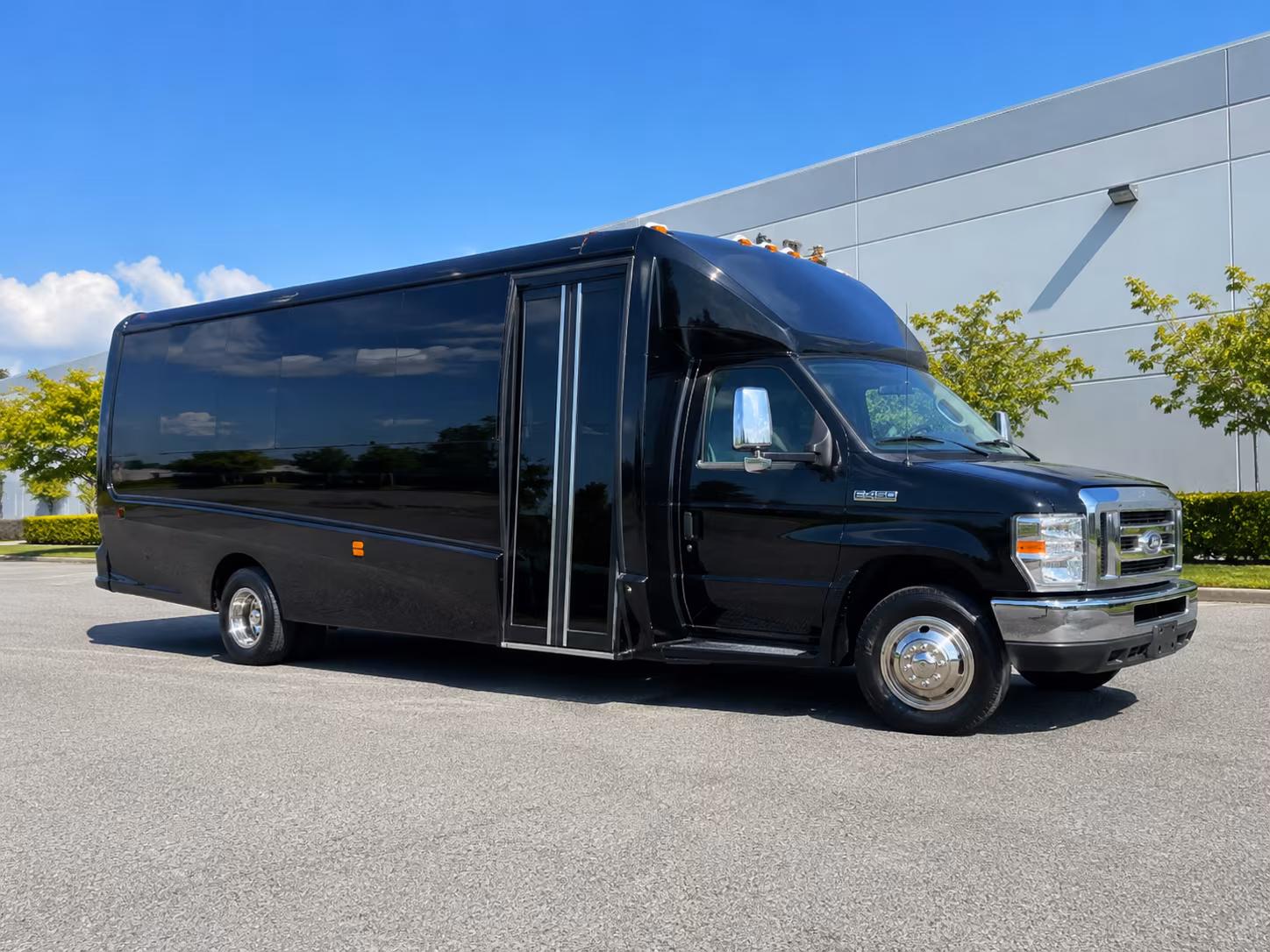 Riverside Private Event Transportation party bus exterior