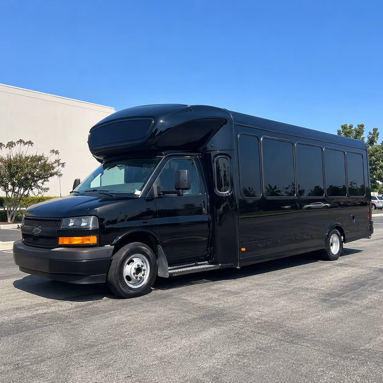Riverside Private Event Transportation party bus exterior