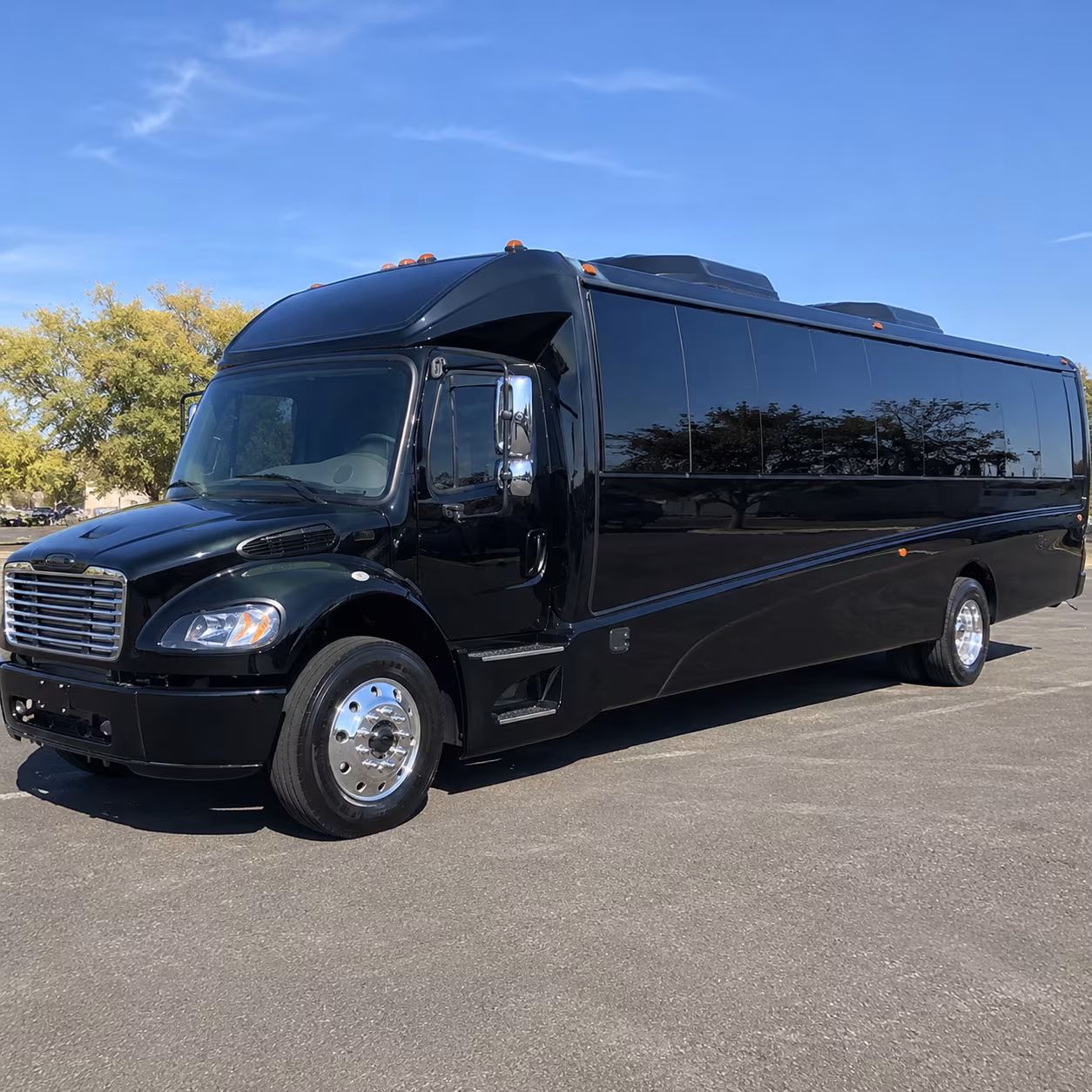 Riverside School Event Transportation party bus exterior
