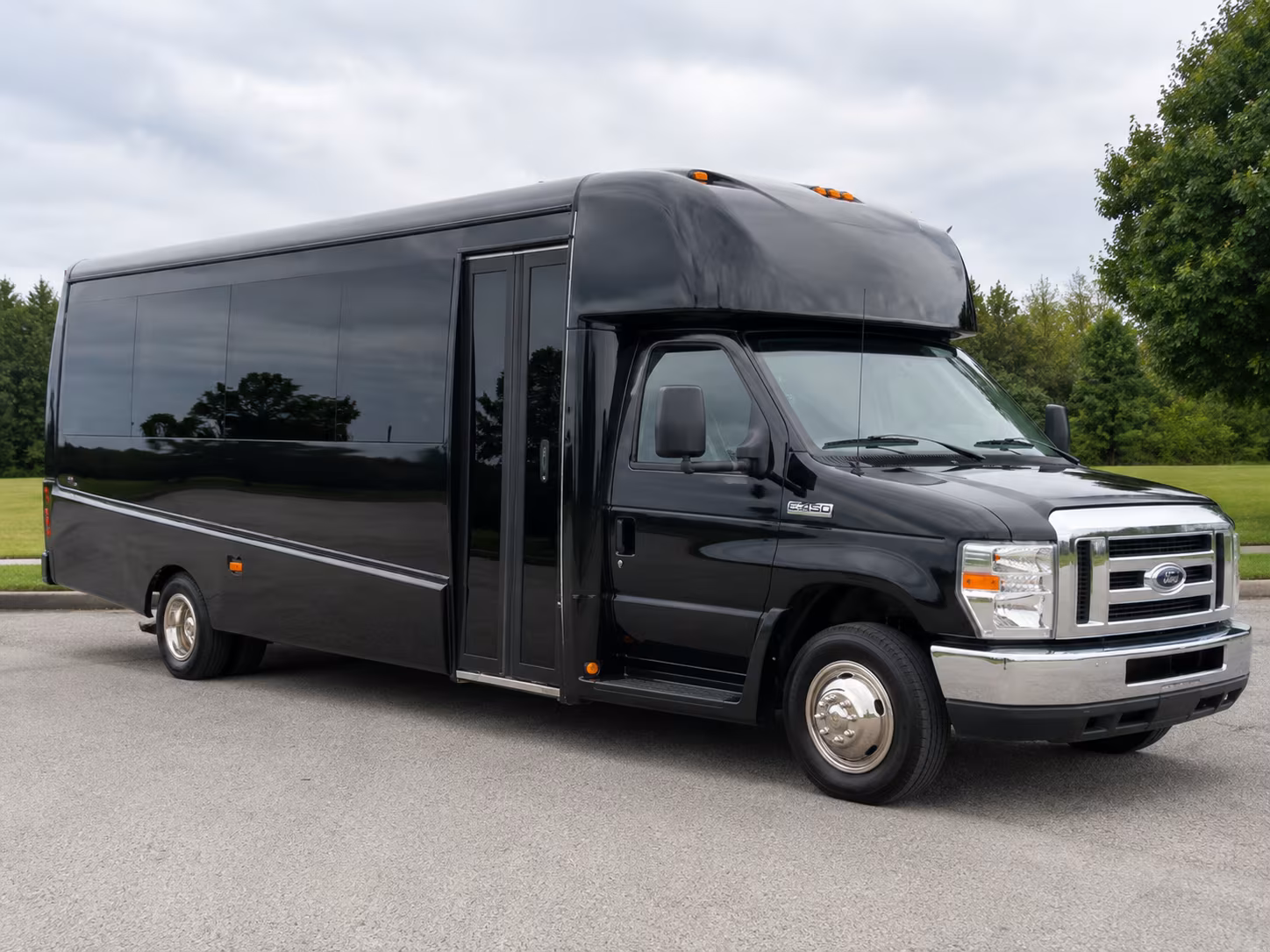 Riverside School Event Transportation party bus exterior