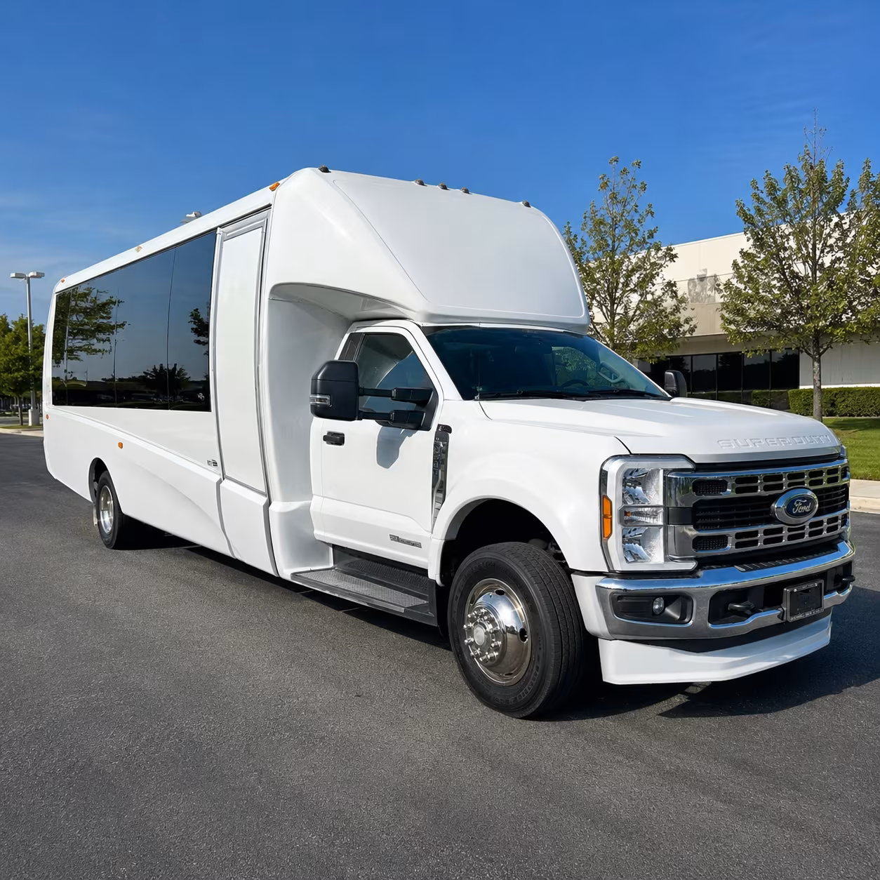Riverside School Event Transportation party bus exterior