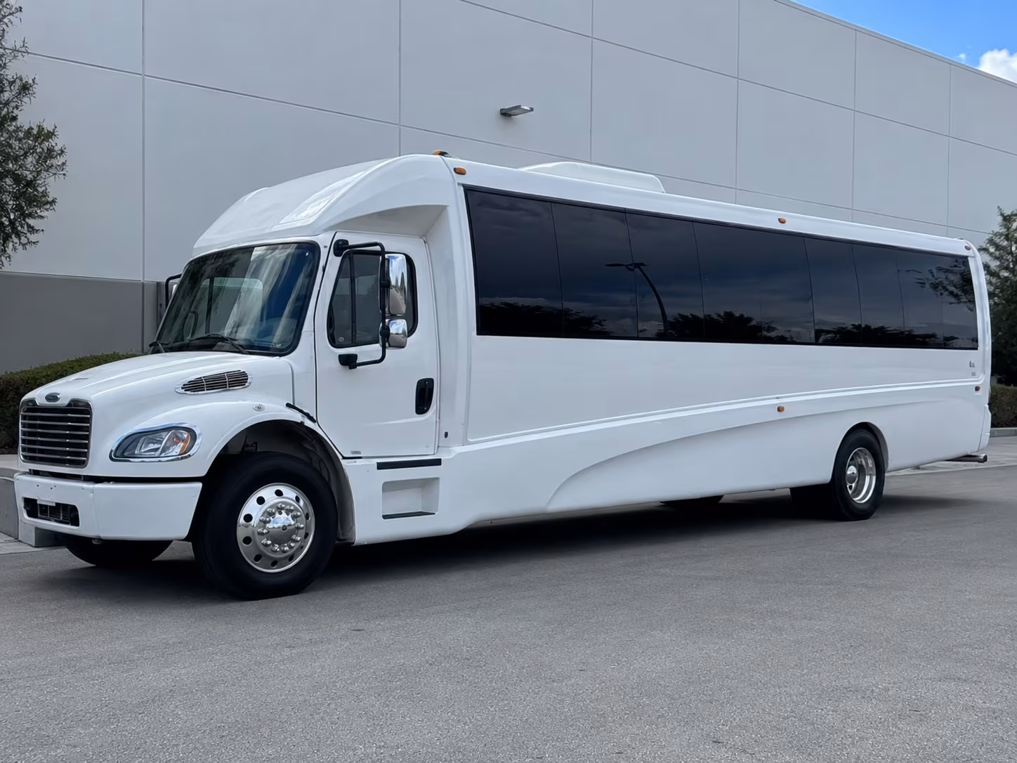 Riverside Sporting Event Transportation party bus exterior
