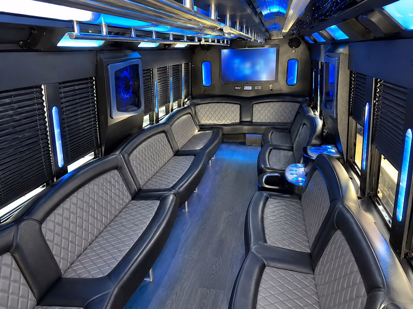 Riverside Wedding Transportation party bus exterior