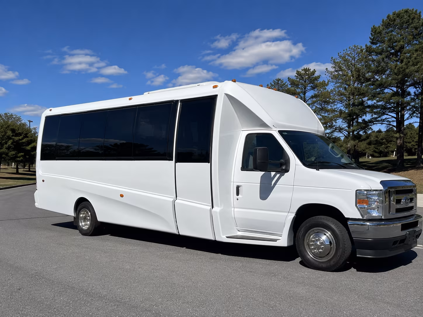 Riverside Wedding Transportation party bus exterior