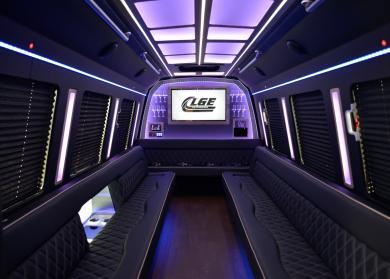 San Bernardino 18 Passenger Limo Bus Interior