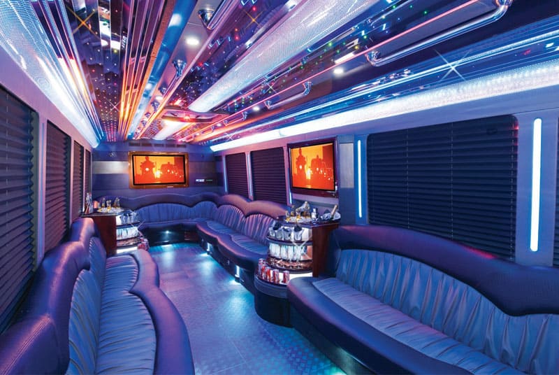 Santa Barbara 20 Passenger Party Bus Interior