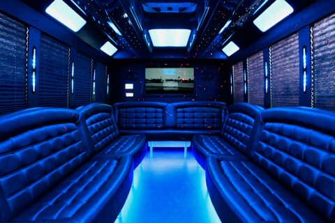 Santa Ana 36 Passenger Party Bus Interior